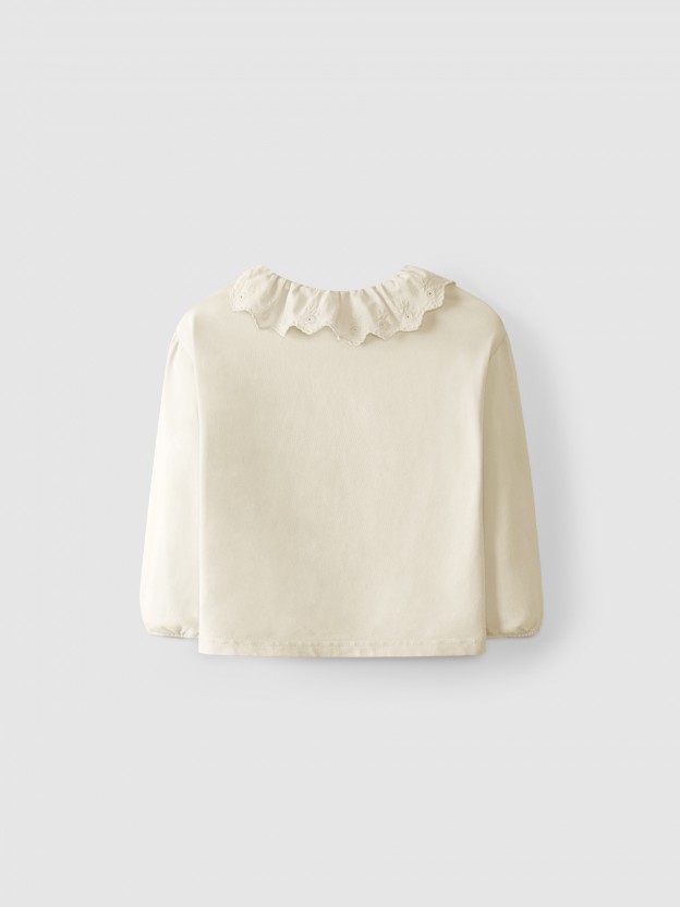 Set of two blouses embroidered collar
