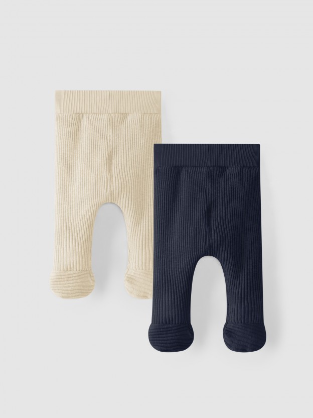Set of two ribbed jersey pants
