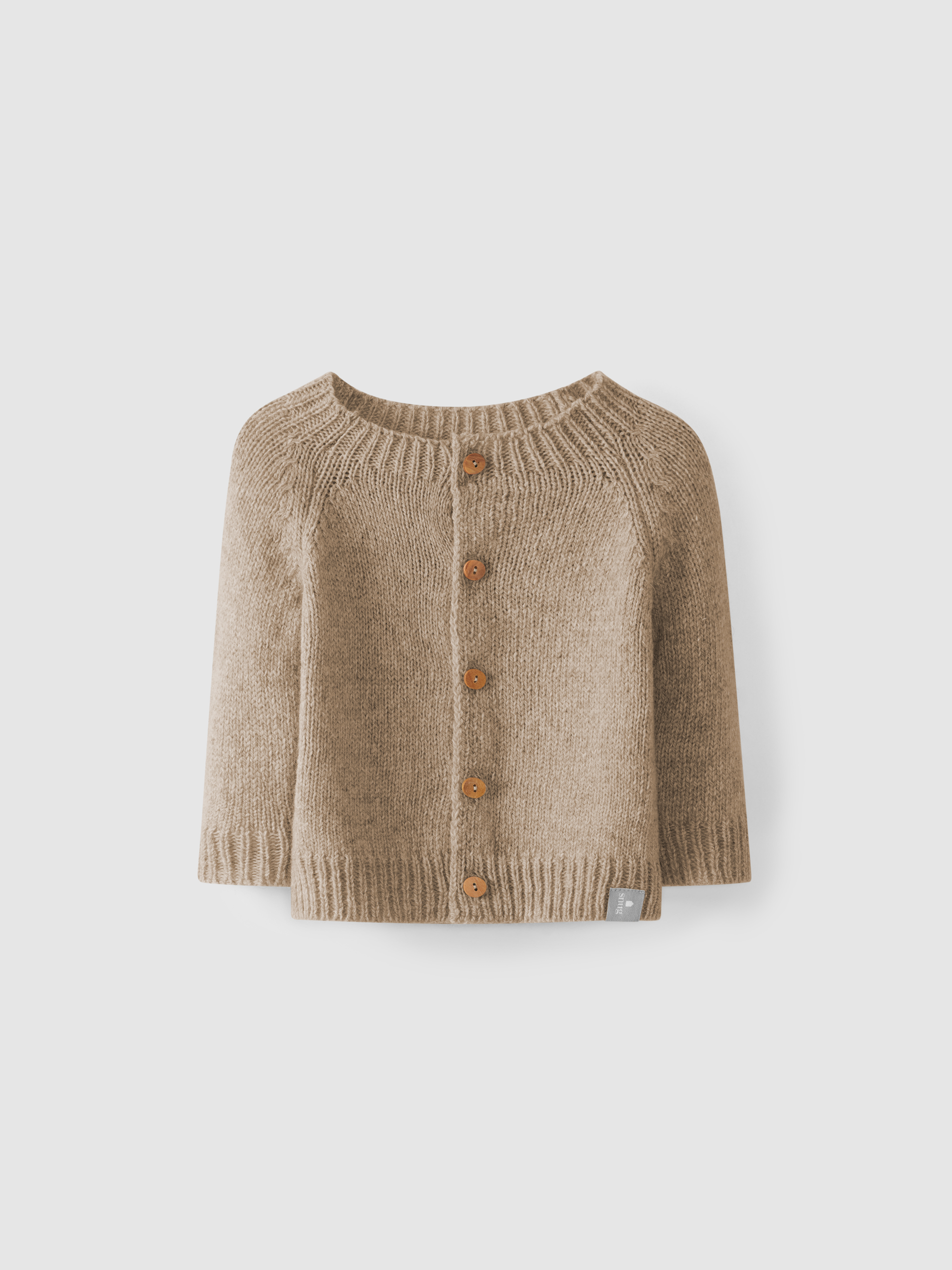 Knitted cardigan round neckline