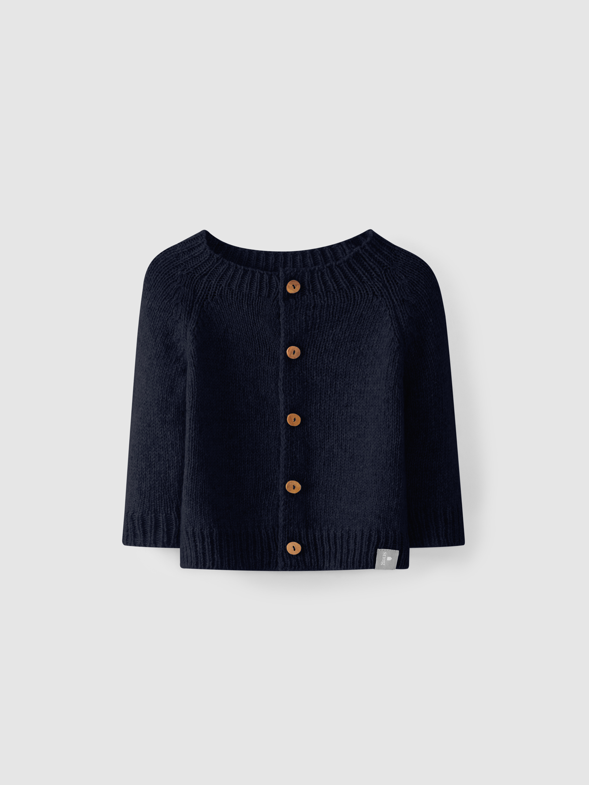Knitted cardigan round neckline