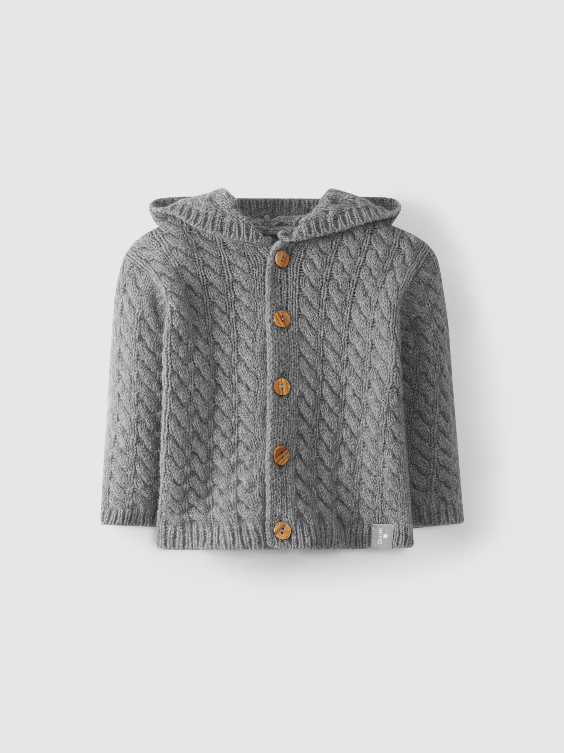 Abrigo con capucha punto ochos