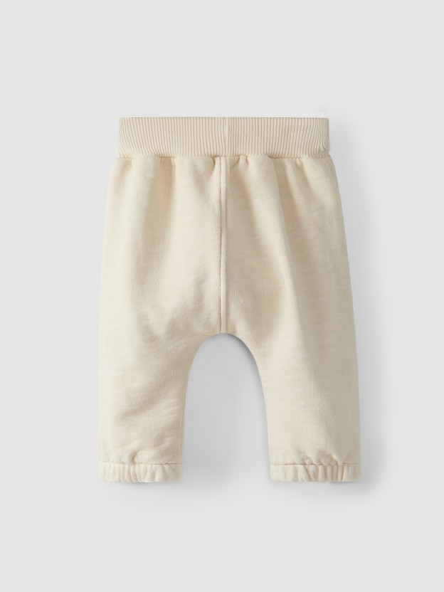 Plain pants with pocket
