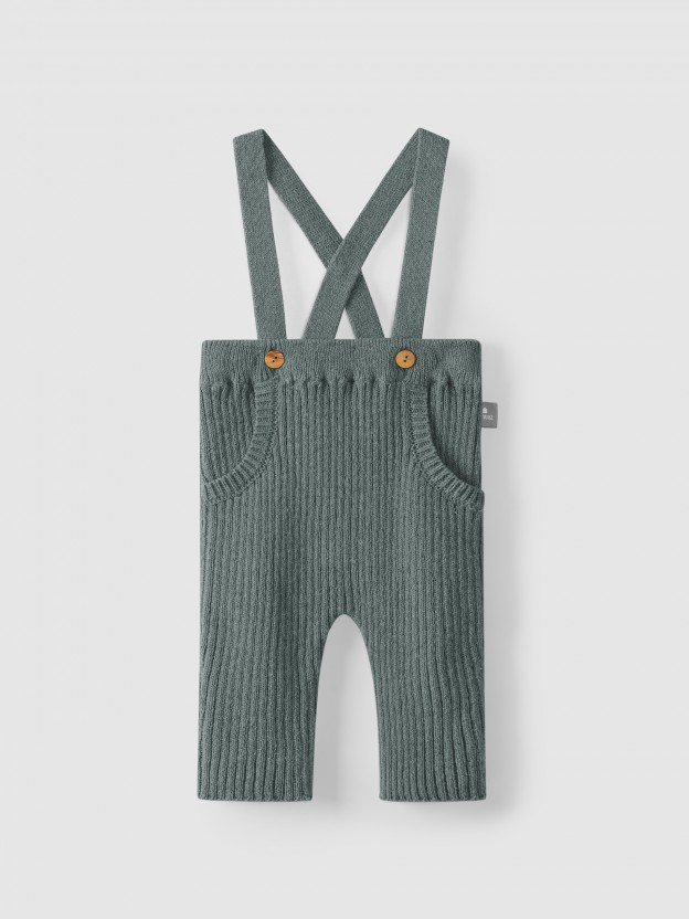 Knitted pants with straps