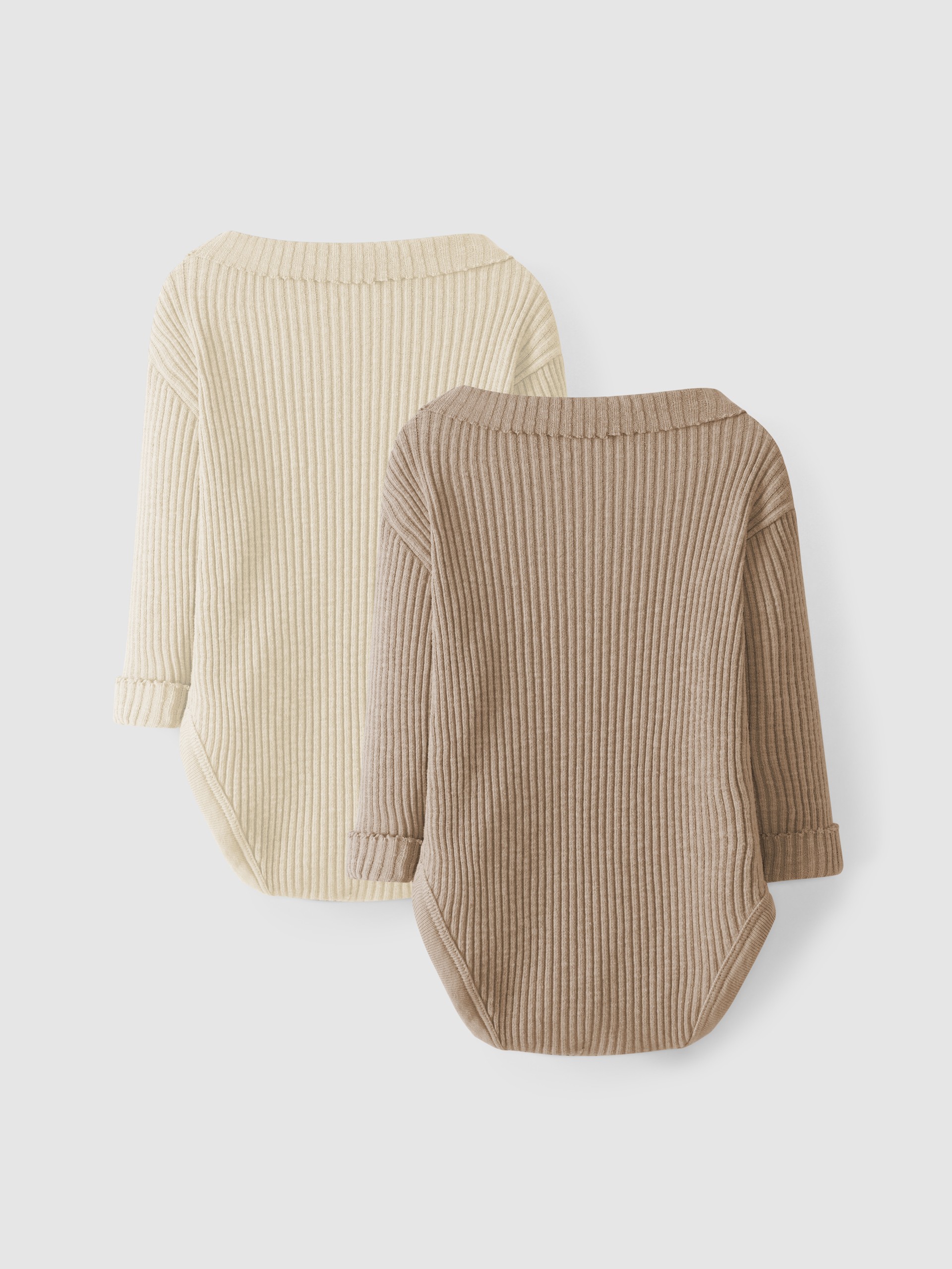 Set two ribbed jersey bodysuits