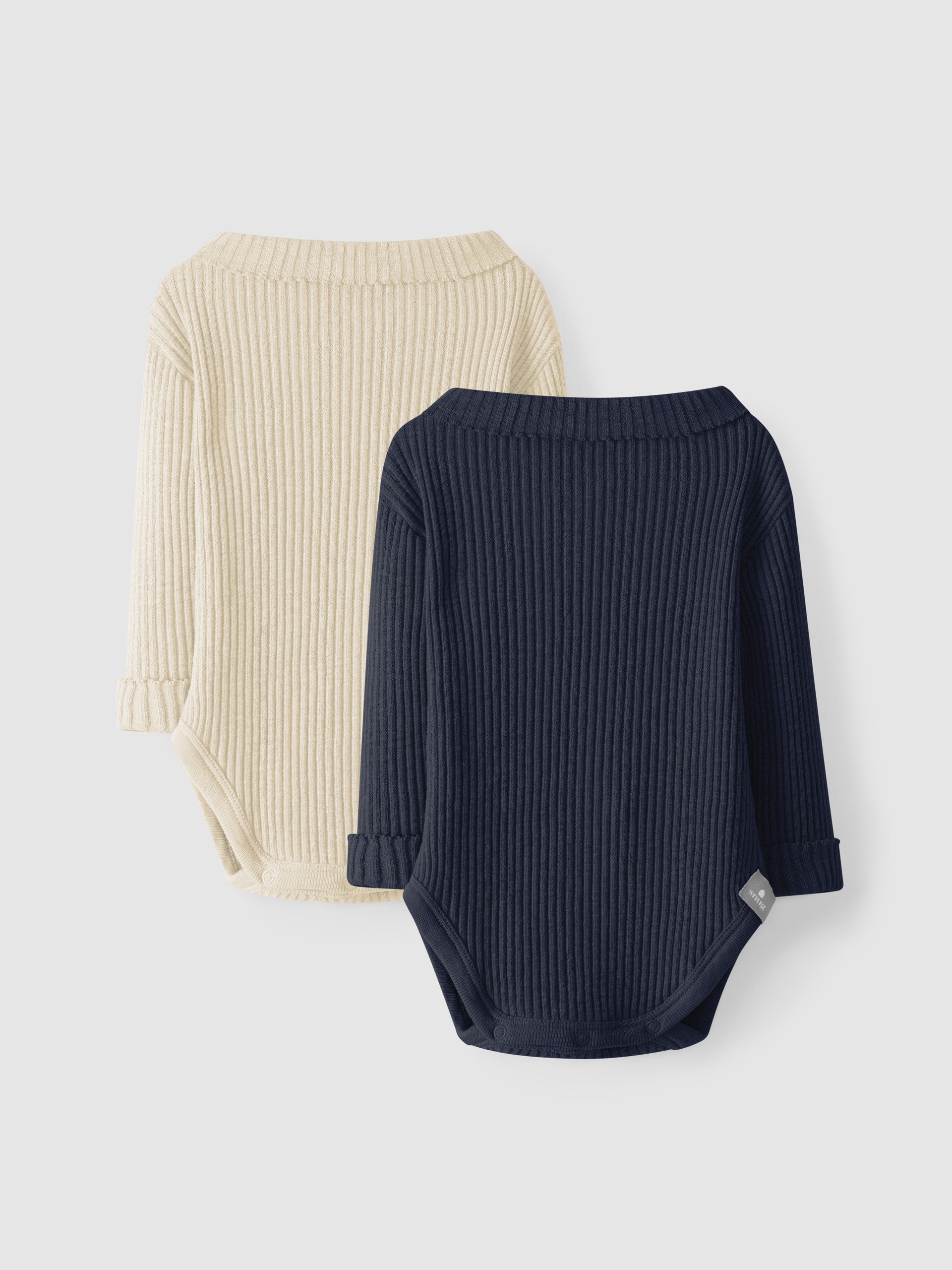 Set two ribbed jersey bodysuits