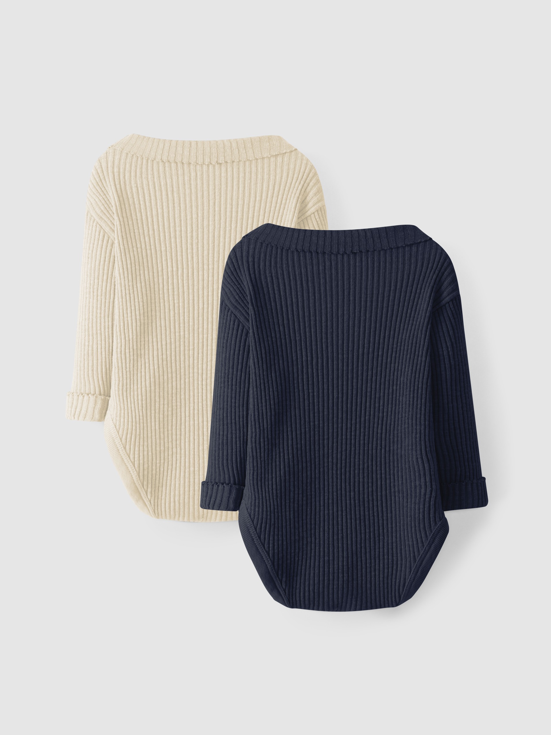 Set two ribbed jersey bodysuits