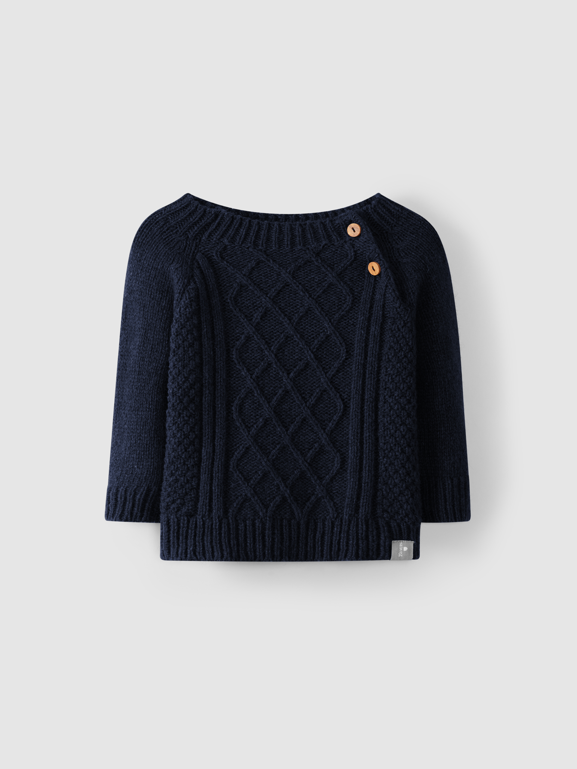 Knitted jumper, figure of eight rib stitch