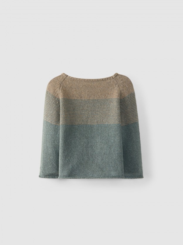 Knitted jumper with recycled cotton