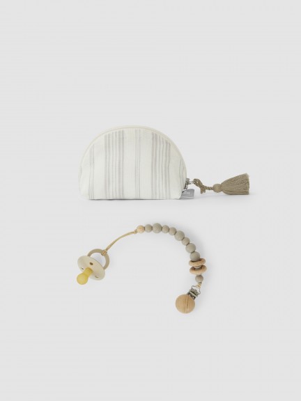 Kit bolsa e clip de chupeta