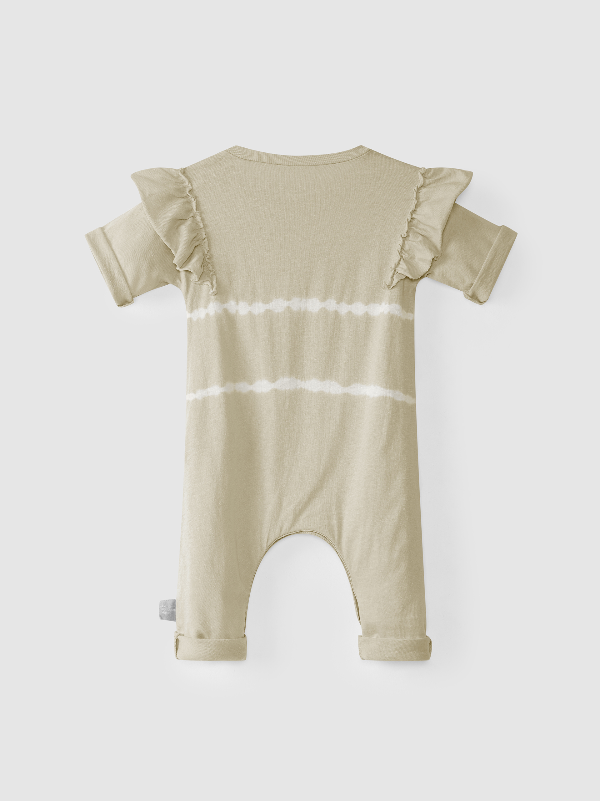 Tie-dyed overalls with ruffle