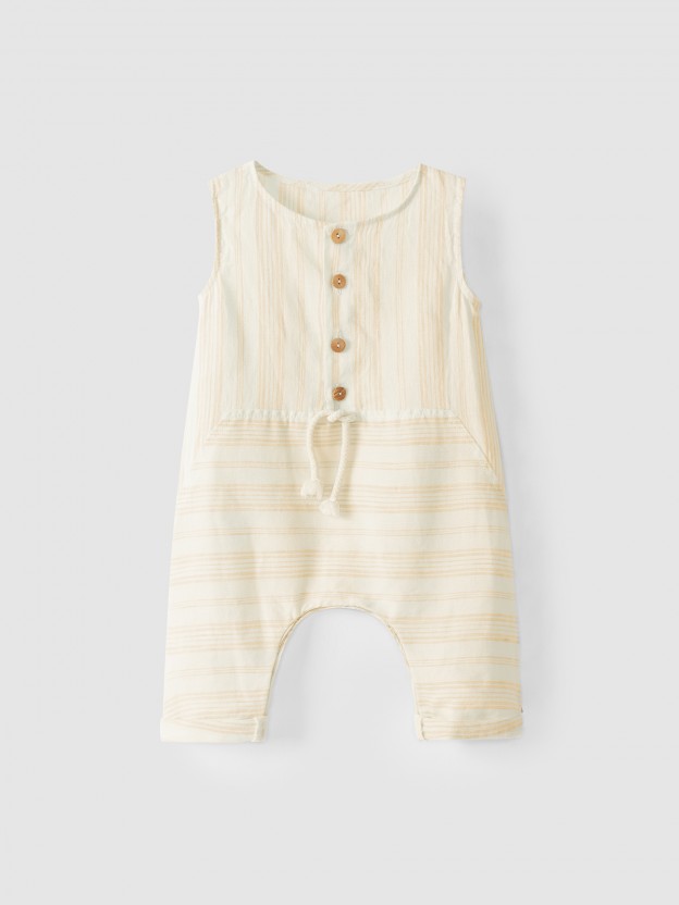 Striped overalls
