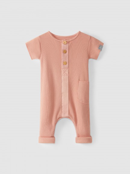 Ribbed organic cotton overalls