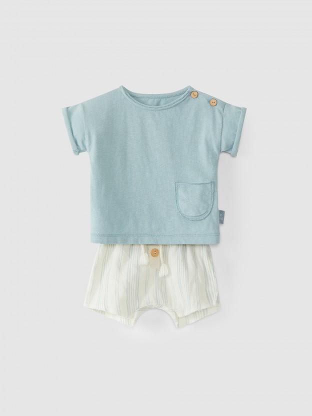 Striped shorts and T-shirt set