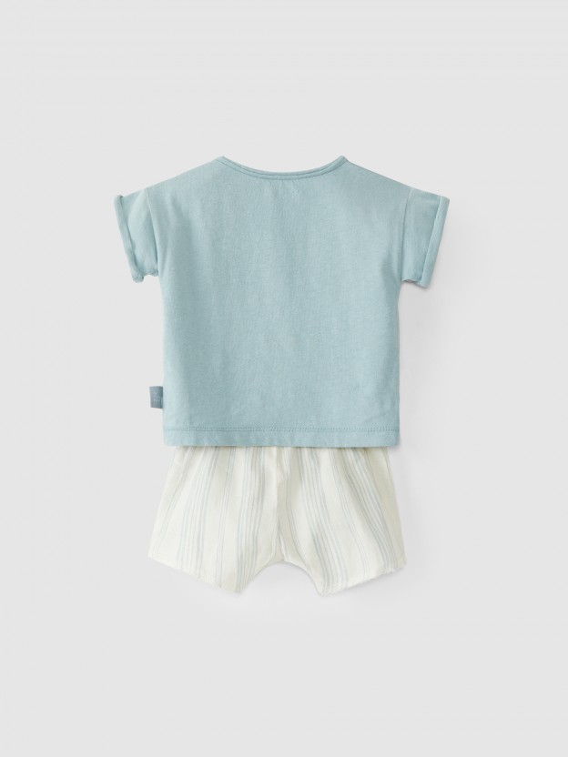 Striped shorts and T-shirt set