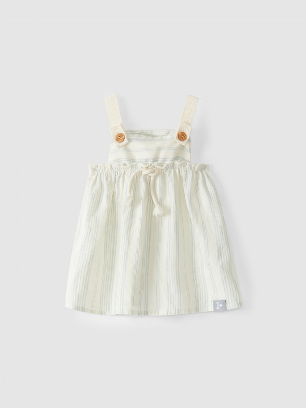Striped high-waisted dress