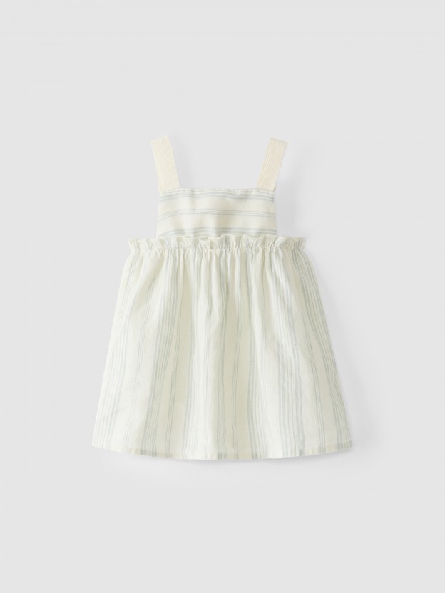 Striped high-waisted dress