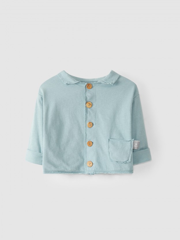 Cotton jacket with collar