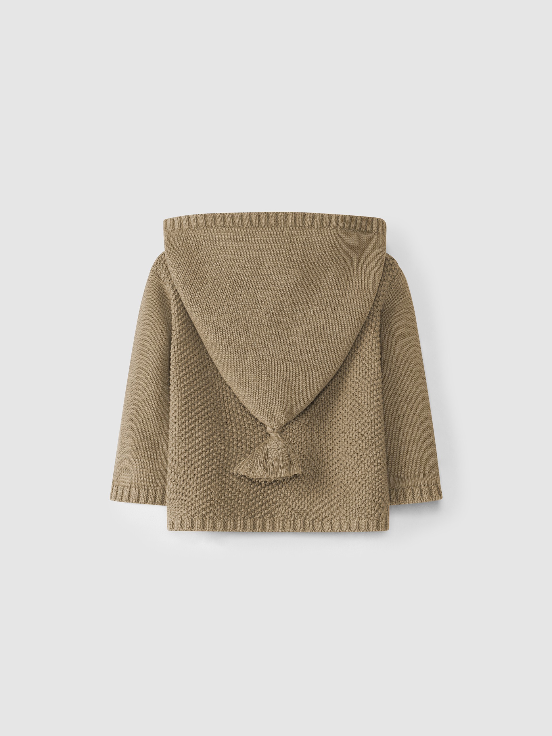 Knitted cardigan with hood