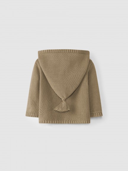 Knitted cardigan with hood Knitted cardigan with hood