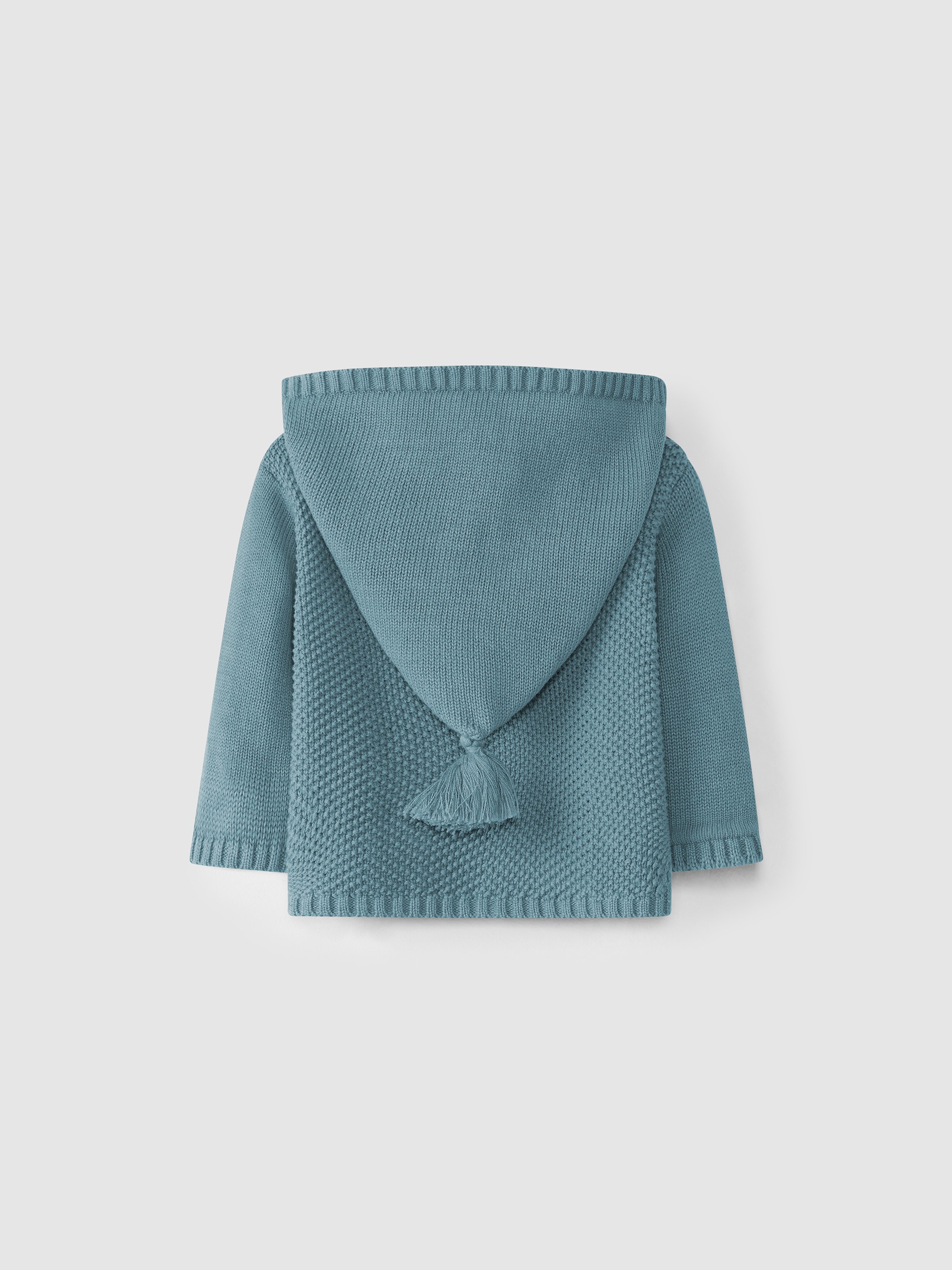 Knitted cardigan with hood