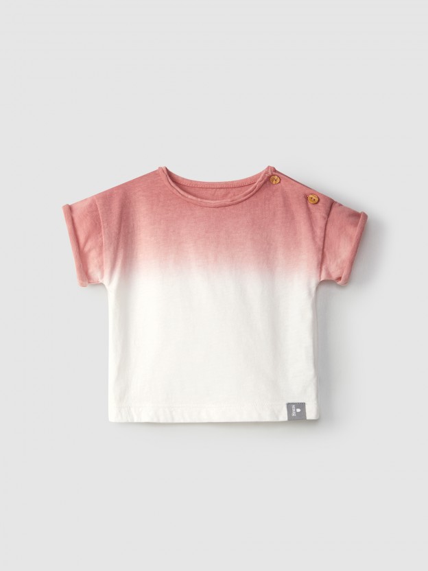 Kit de duas t-shirts dip dye e estampada