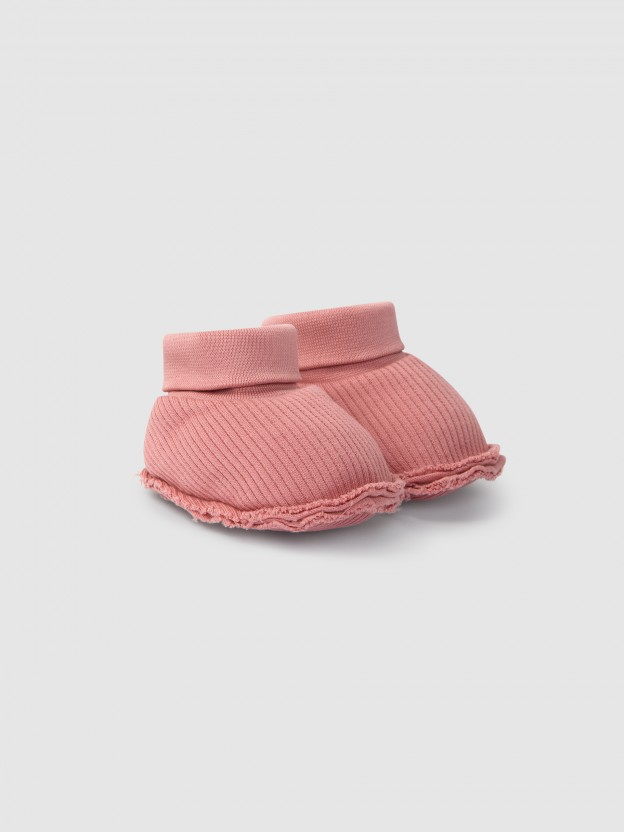 Organic cotton booties (two pairs)