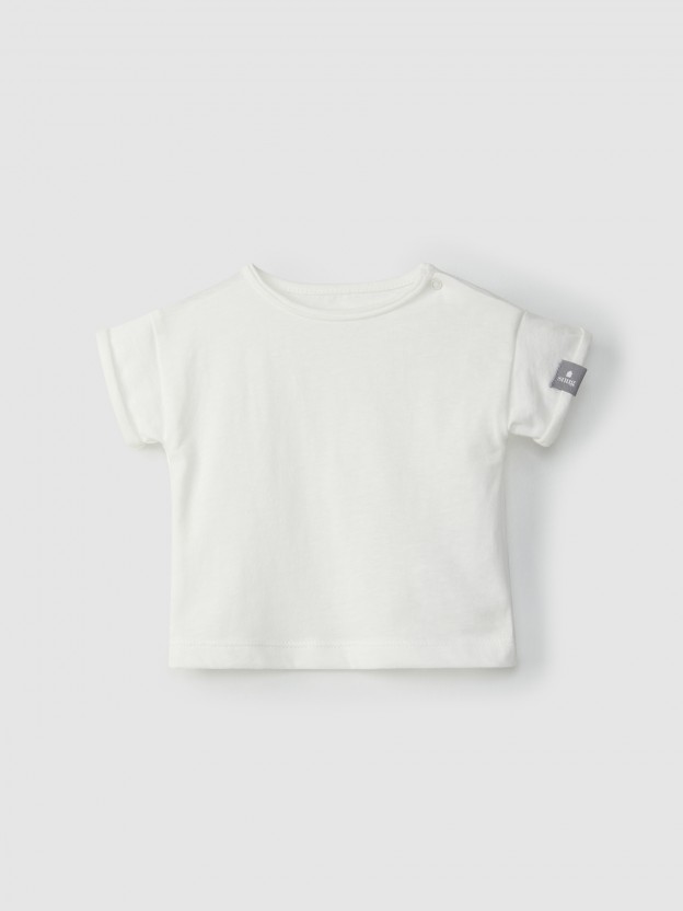Set organic cotton shortie straps with ruffle + t-shirt