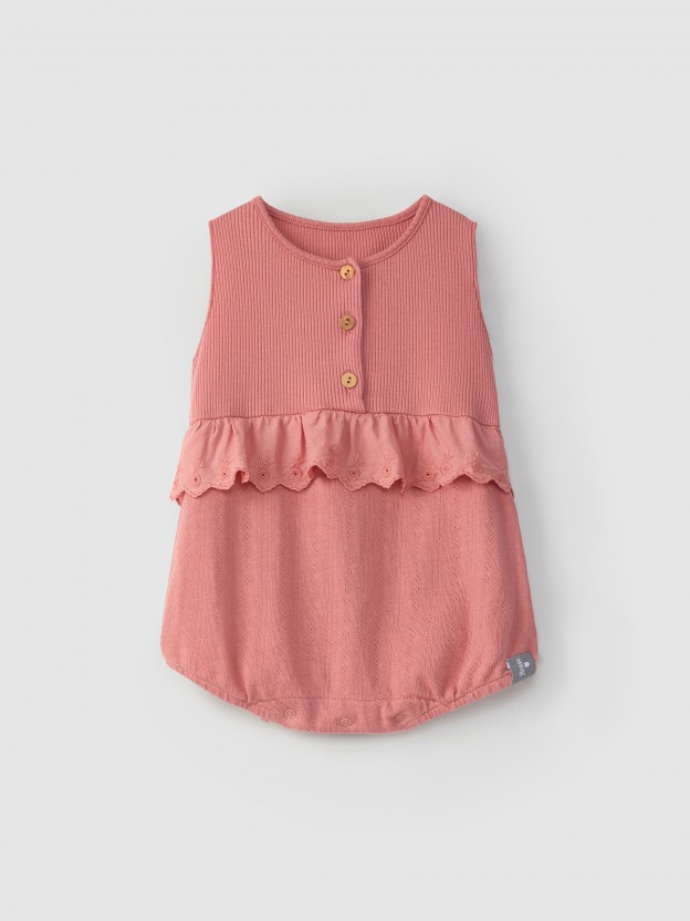 Shortie ajour organic cotton with ruffle