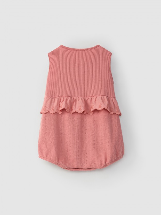 Shortie ajour organic cotton with ruffle