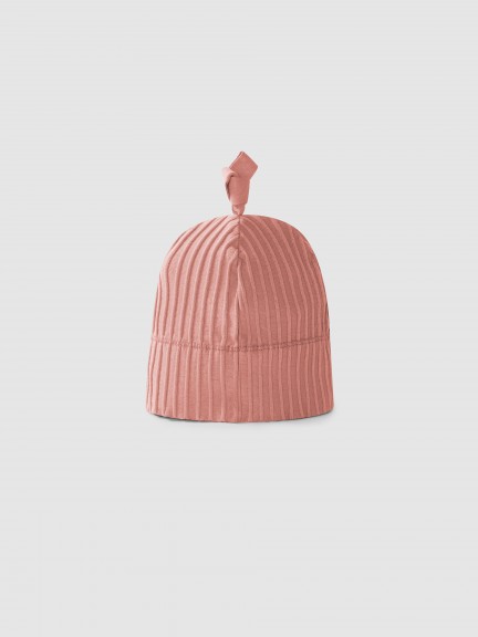 Kit gorro e botinhas malha canelada Kit gorro e botinhas malha canelada