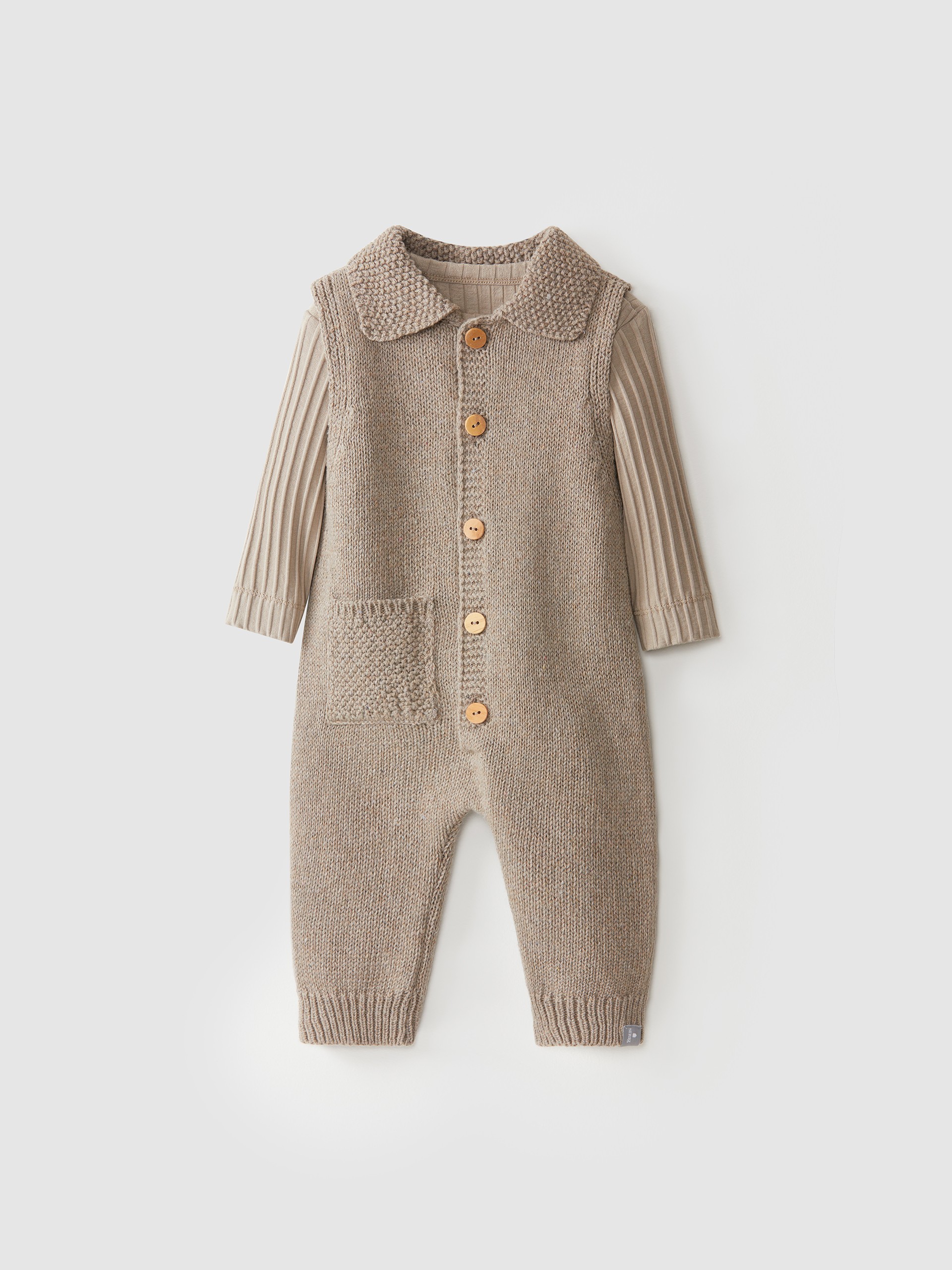 Kit algodão/lã reciclados macacão e t-sh