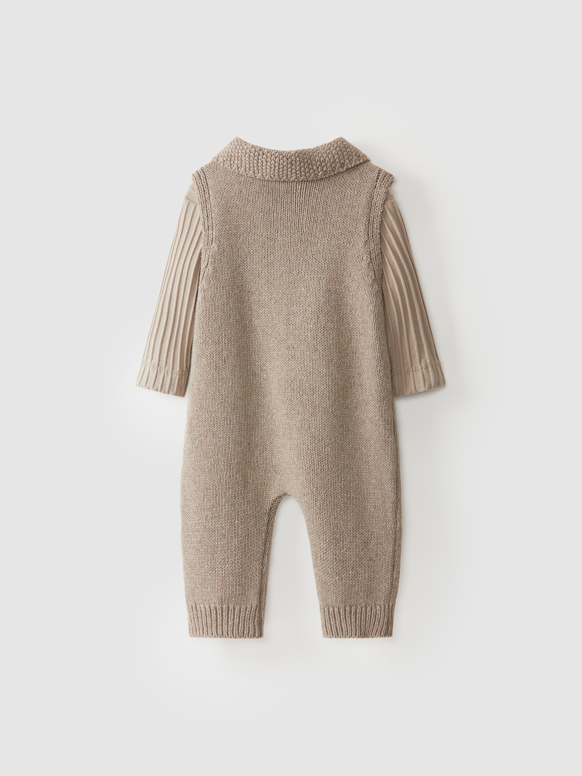 Kit algodão/lã reciclados macacão e t-sh