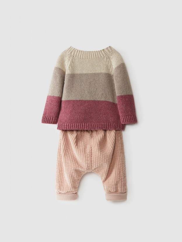 Recycled cotton/wool sweater and corduroy pants kit