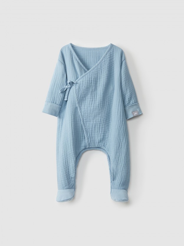Babygrow trespasse em musselina orgnica