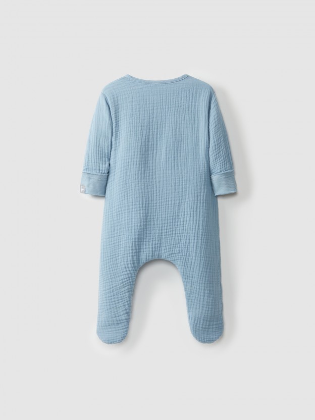 Babygrow trespasse em musselina orgnica