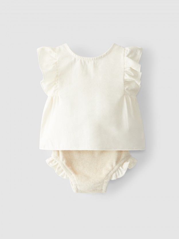 Diaper cover and blouse set