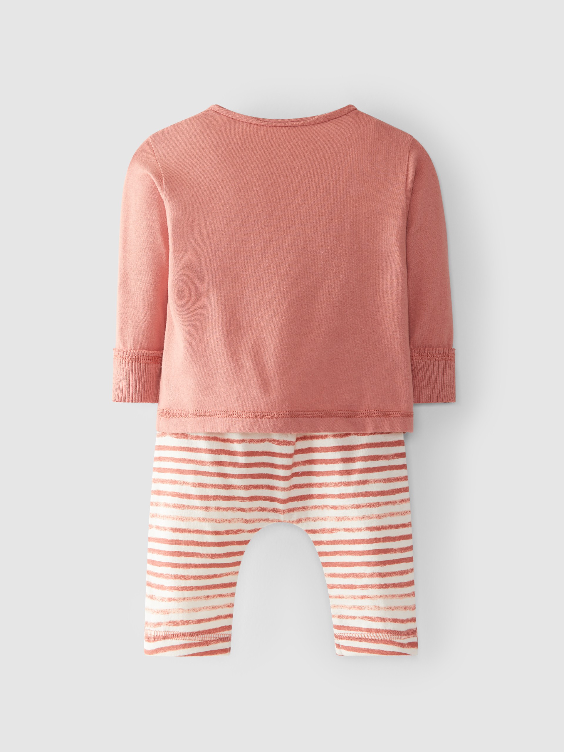 Two-piece sweater and striped pants set