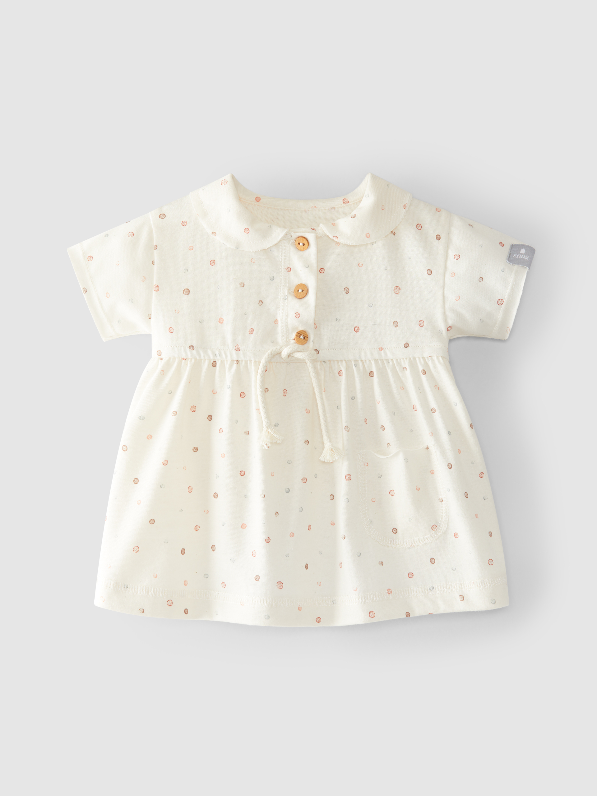 Vestido pintas gola redonda