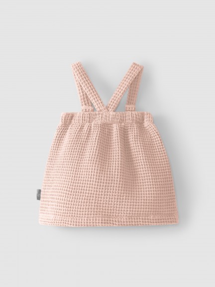 High-waisted, under-bust skirt with suspenders waffle weave High-waisted, under-bust skirt with suspenders waffle weave