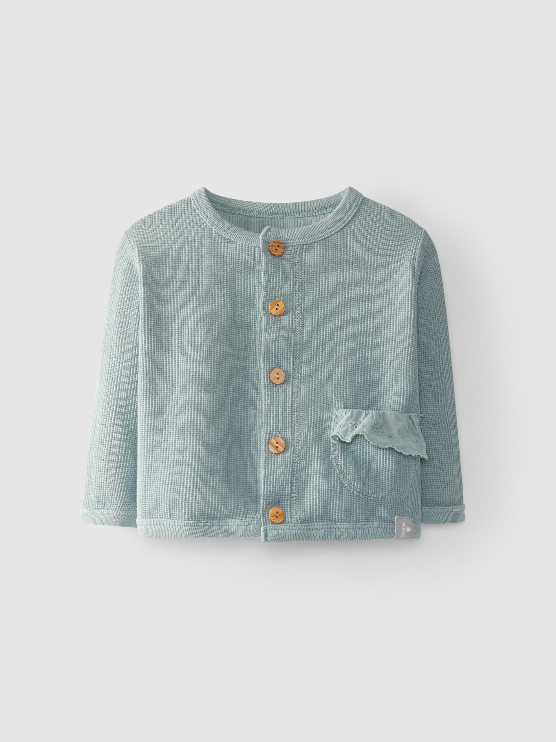 Casaco bolso com folho algodão texturado