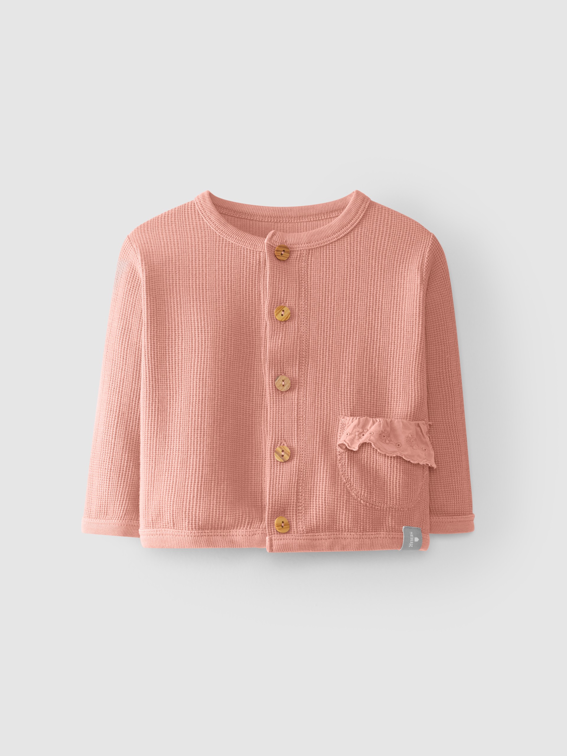 Casaco bolso com folho algodão texturado