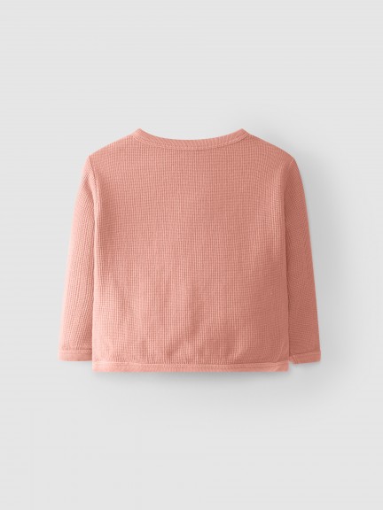 Abrigo bolsillo con volante algodón texturizado Abrigo bolsillo con volante algodón texturizado