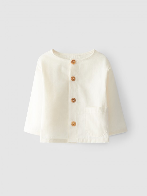 Organic cotton shirt with pocket