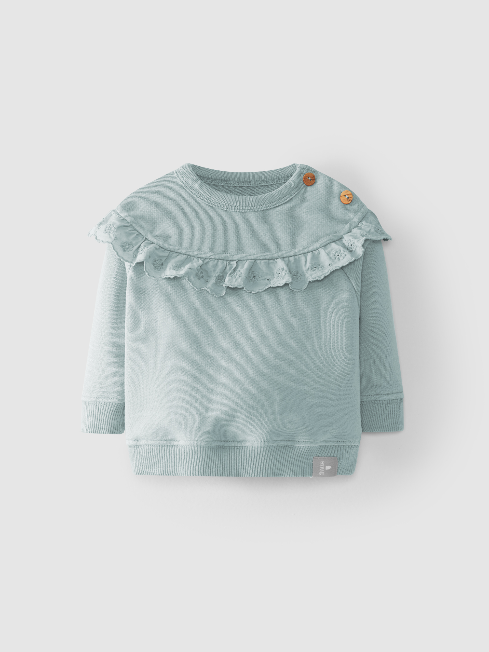 Sweater in plush with ruffle