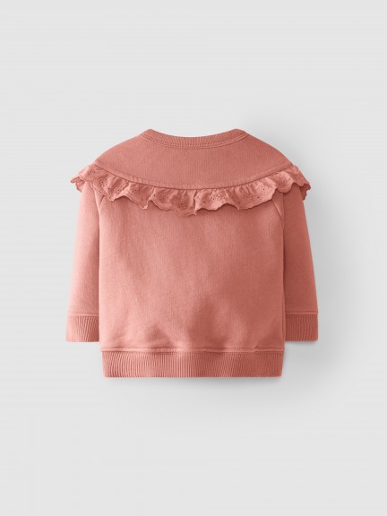 Camisola em felpa com folho Camisola em felpa com folho