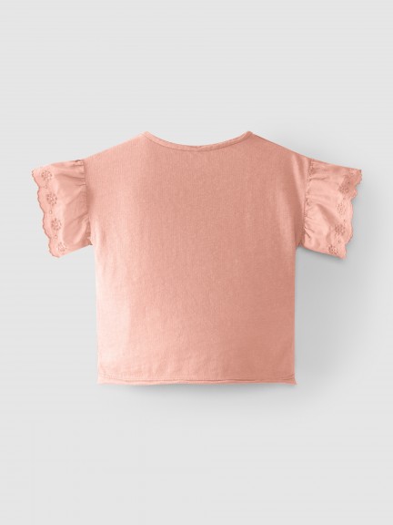 Camiseta mangas de volante bordado Camiseta mangas de volante bordado