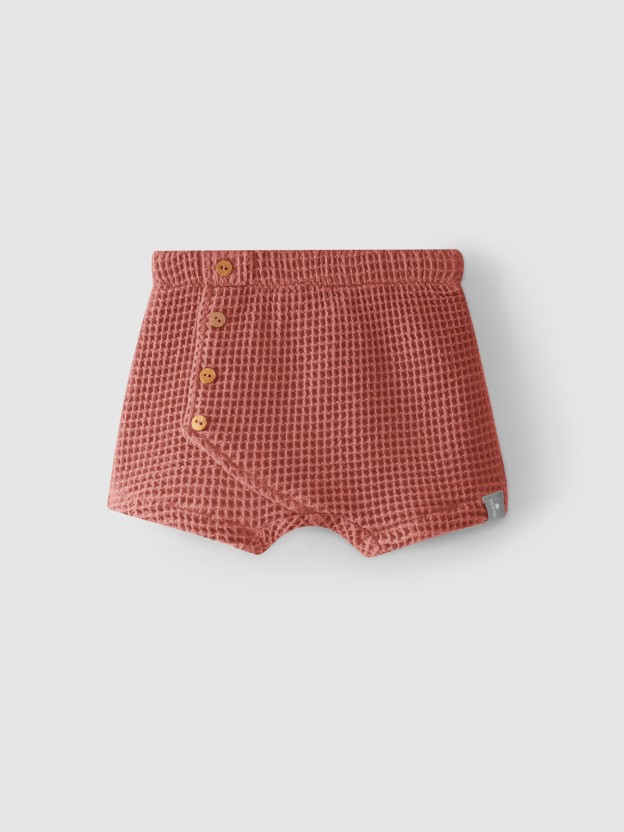 Pull-up shorts waffle weave