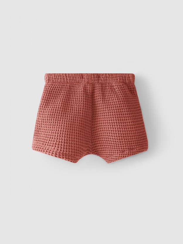 Pull-up shorts waffle weave