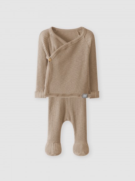 Two-piece ribbed jersey set