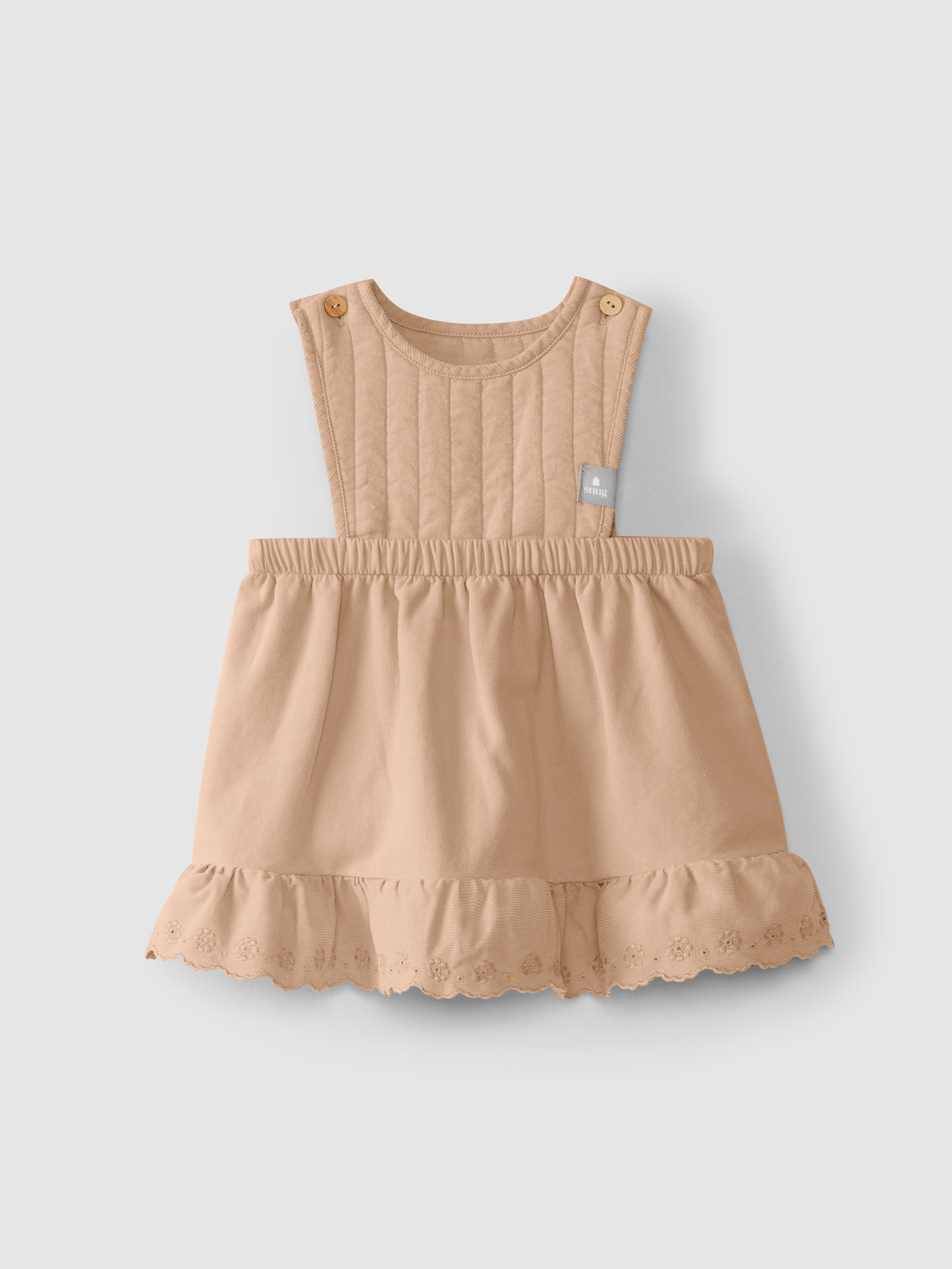 Vestido de felpa con bordado inglés